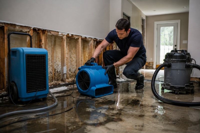 Technician setting up professional drying equipment